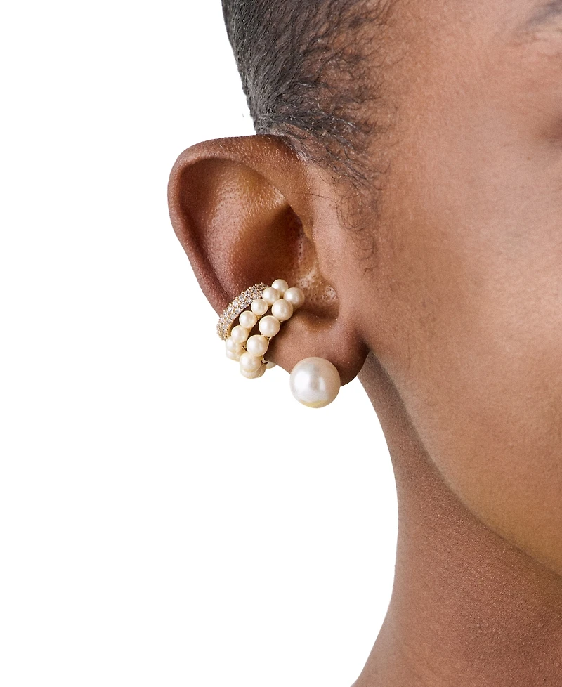 kate spade new york Cubic Zirconia & Imitation Pearl Ear Cuff Earrings