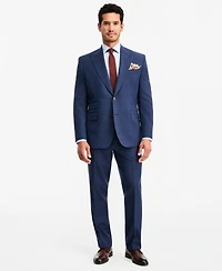 Tayion Collection Men's Classic-Fit Blue & Red Plaid Suit Separate Jacket