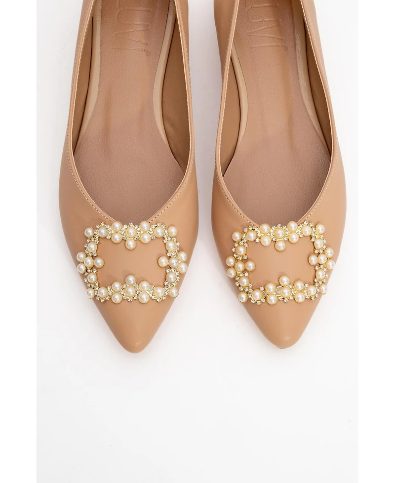 Prologue Shoes Women's Ghent Pearl Embellished Ballet Flat