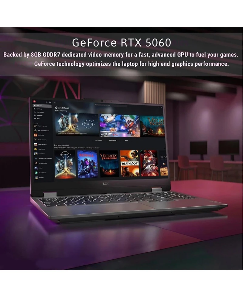 Lenovo Loq Traditional Laptop Amd Ryzen 7 16GB Ram Nvidia GeForce Rtx 5060 1TB Ssd Storage Windows 11 Home 144Hz