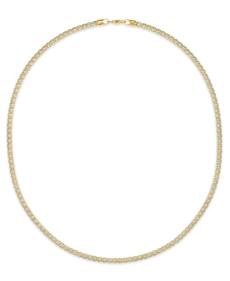 Macy's Men's Diamond-Cut Ice Chain Necklace in 14k Gold Over Sterling Silver