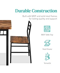 Best Choice Products 5-Piece Modern Dining Set, Kitchen Table W/ 4 Matching Chairs and Storage Rack