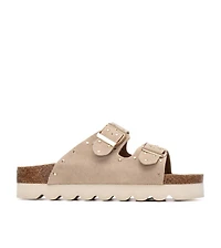 Xti Women's Refresh Collection Eyelets Double Strap Buckle Flat Sandals