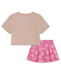 Nike Girls' 2T-4T Short-Sleeve T-Shirt and Skort, 2-Piece Set
