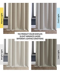 Half Price Drapes Caravan Beige Faux Linen Hotel Blackout Curtain