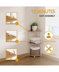 Homlux 3 Tier Decorative Corner Bookshelf Display Rack