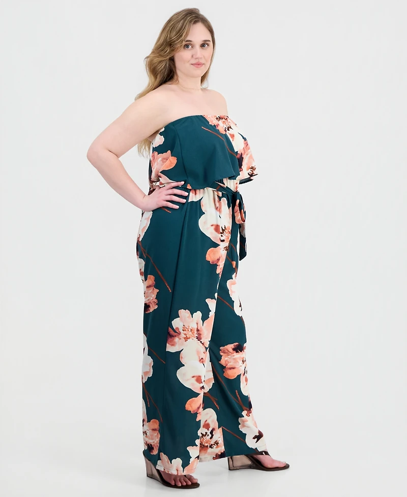 Full Circle Trends Trendy Plus Strapless Jumpsuit
