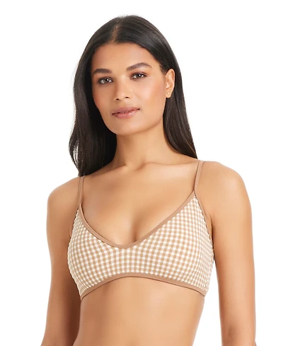 Sanctuary Women's Check Me Out Scoop Neck Bikini Top
