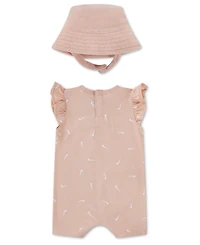 Nike Baby Girls' Flutter Sleeves Romper with Bucket Hat