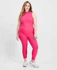 Full Circle Trends Trendy Plus Ribbed Mock Neck Top & Pants Set