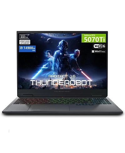 Thunderobot Radiant R Traditional Laptop Intel Core i9 64GB Ram Nvidia GeForce Rtx 5070 Ti 4TB Ssd Storage Windows 11 Home 300Hz