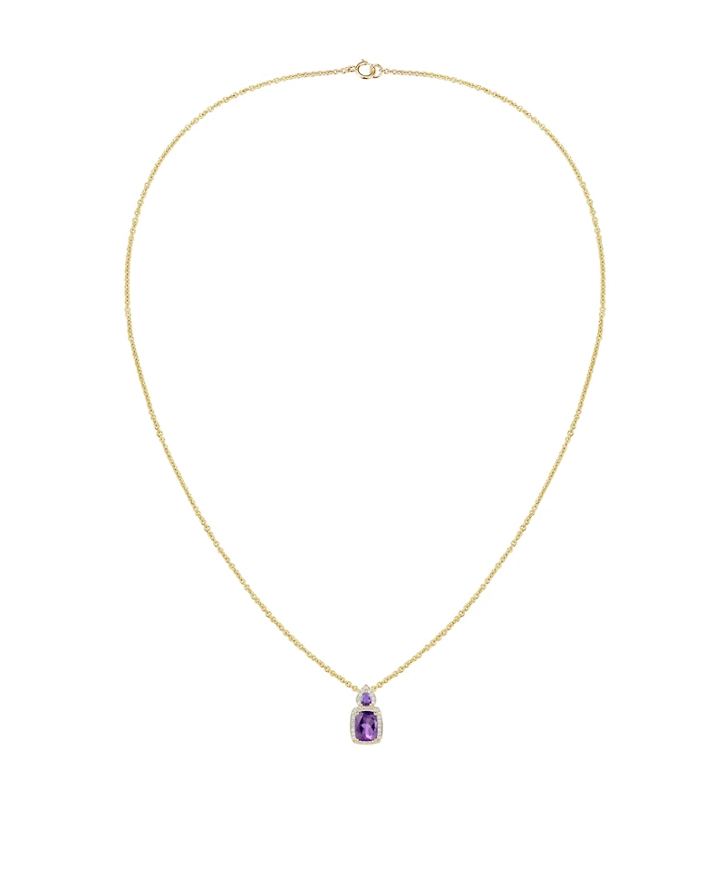 Macy's Amethyst (1-3/8 ct. t.w.) & Lab Grown White Sapphire (1/5 Pendant Necklace 14k Gold Over Sterling Silver (Also Available