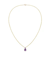 Macy's Amethyst (1-3/8 ct. t.w.) & Lab Grown White Sapphire (1/5 Pendant Necklace 14k Gold Over Sterling Silver (Also Available