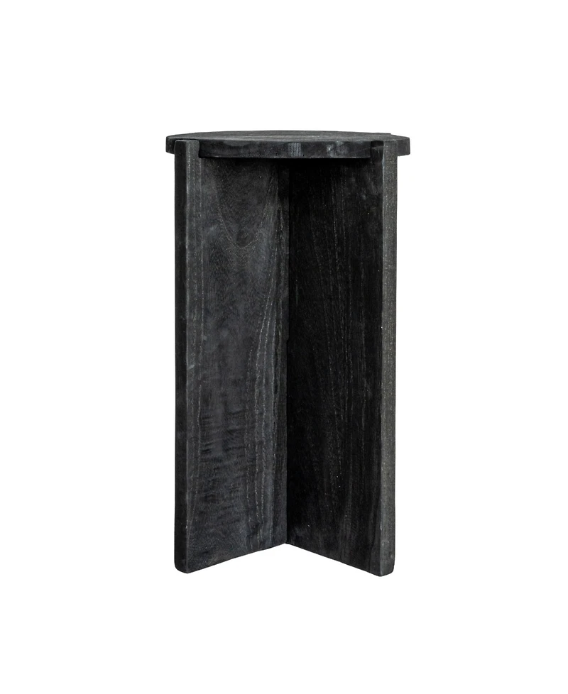 Storied Home 13" Paulownia Wood Round Accent Table