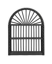 Storied Home 22" Arched Bamboo and Wood Wall Shelf