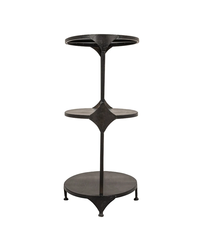 Storied Home 24" Metal Oval 3-Tier Storage Shelf