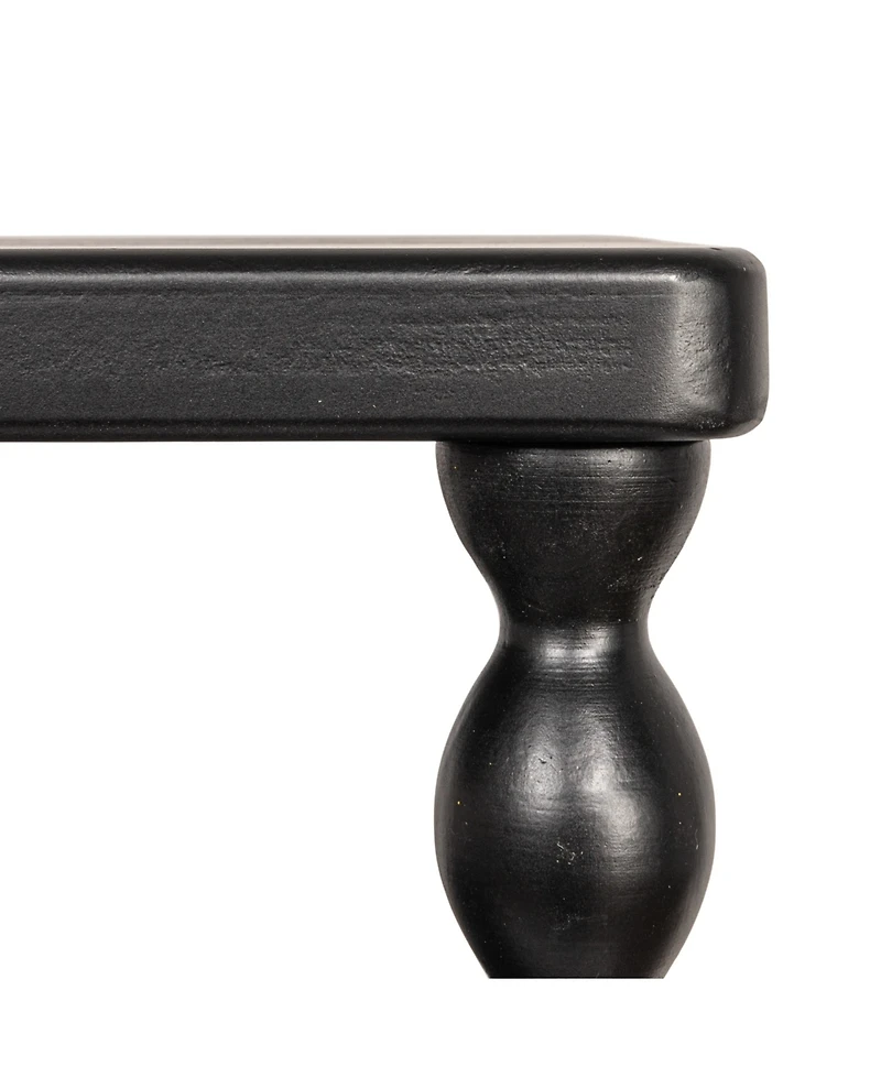 Storied Home Bobbin Leg 20" Wood Rectangle Accent Table