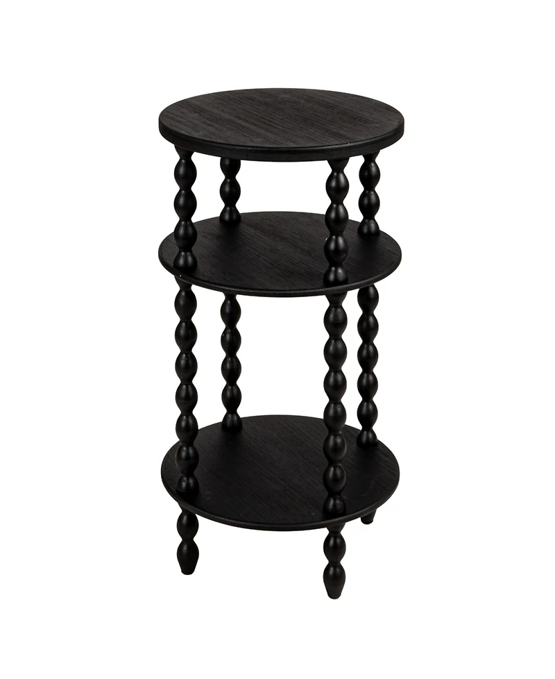 Storied Home Bobbin Leg 15" Wood Round Accent Table