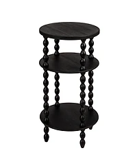 Storied Home Bobbin Leg 15" Wood Round Accent Table