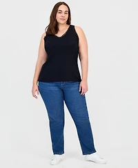 Style & Co Plus Lace-Trimmed Tank Top, Exclusively at Macy's