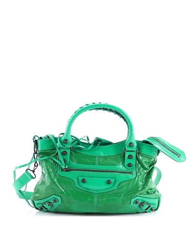 Pre-Owned Balenciaga First Classic Studs Bag Coated Canvas