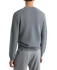 Reiss Men's Wool-Blend Rib-Detail Crew-Neck Jumper Sweater