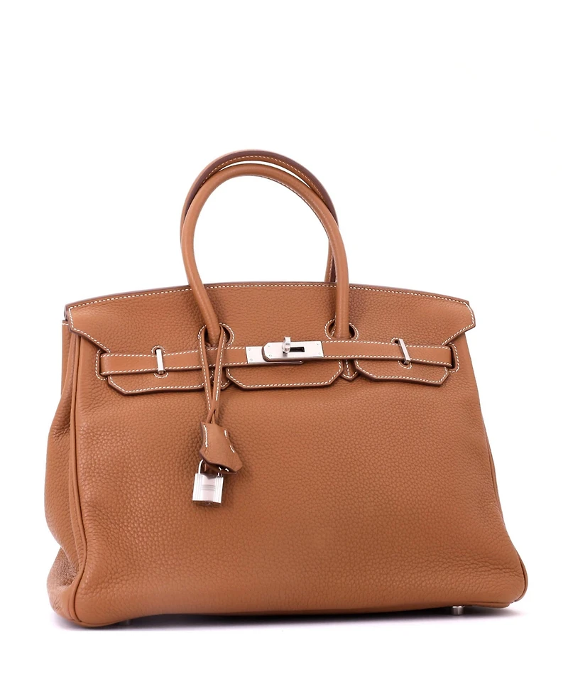 Pre-Owned Hermes Birkin Handbag Clemence with Palladium Hardware