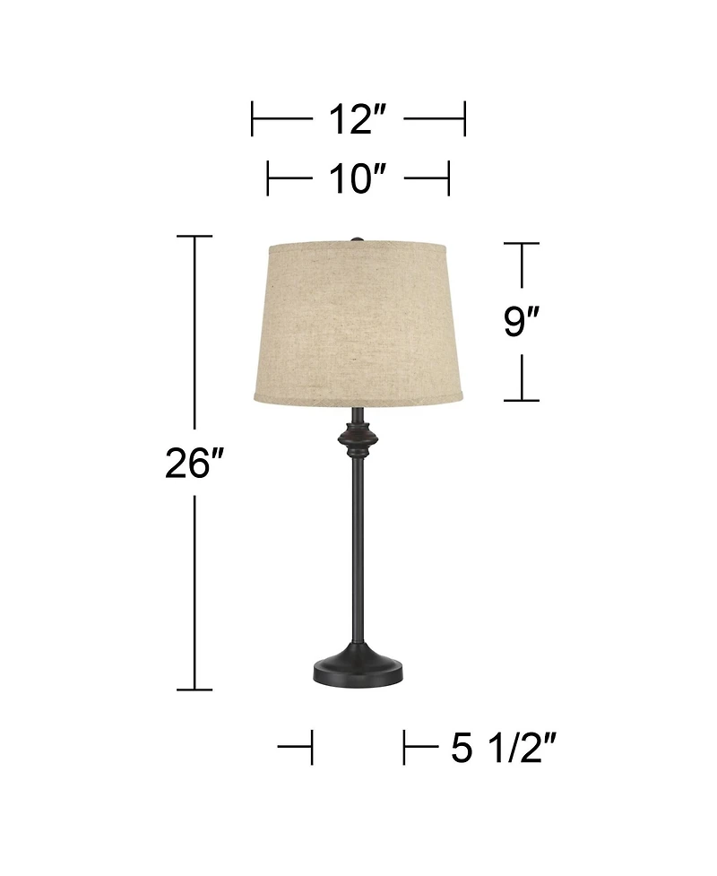 360 Lighting Lynn Modern Industrial Buffet Table Lamps for Bedroom Living Room Bedside