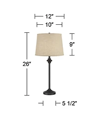 360 Lighting Lynn Modern Industrial Buffet Table Lamps for Bedroom Living Room Bedside