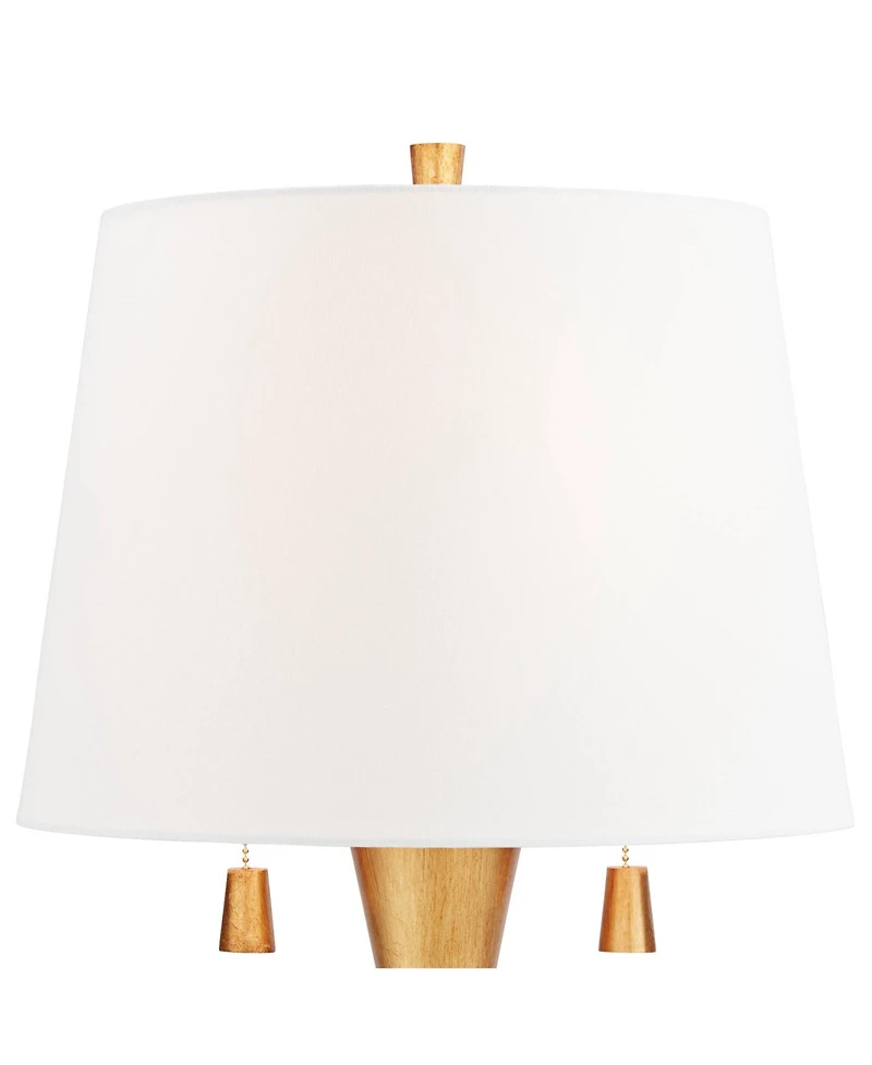 360 Lighting Sterling 27 3/4" Tall Modern Table Lamp Pull Chain Gold Finish Marble Single Shade Living Room Bedroom Bedside