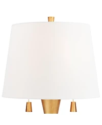 360 Lighting Sterling 27 3/4" Tall Modern Table Lamp Pull Chain Gold Finish Marble Single Shade Living Room Bedroom Bedside