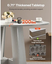 Gouun 47 Inch Round Dining Table for 4 to 6 with Wood Look Top