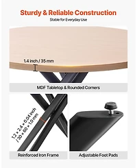 Gouun 5 Piece Round Dining Set with Upholstered Chairs for 4