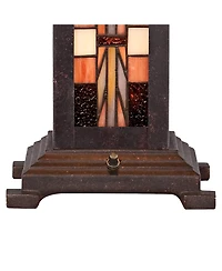 Robert Louis Tiffany Robert Mission Style Table Lamp 26" High Art with Table Top Dimmer Stained Glass Shade for Bedroom Living Room Bedside