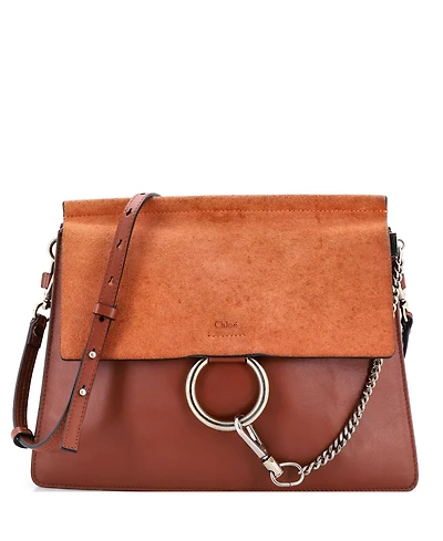 Pre-Owned Chloe Medium Faye Shoulder Bag Leather and Suede