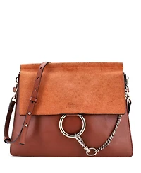 Pre-Owned Chloe Medium Faye Shoulder Bag Leather and Suede