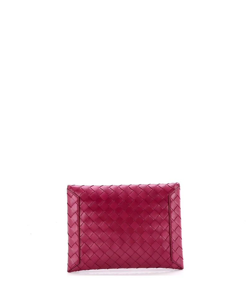 Pre-Owned Bottega Veneta Flat Flap Pouch Intrecciato Nappa