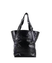 Pre-Owned Prada Tall Triple Front Pocket Tote Leather