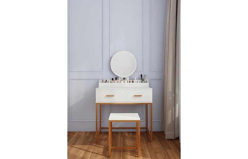 Flynama Elegant Modern Wooden Nightstand with Storage Space Natural Finish Bedside Table for Bedroom Living Room