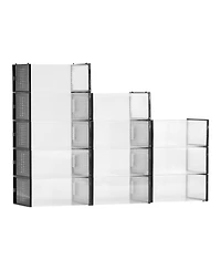 Gouun 12-Pack Clear Stackable Shoe Storage Boxes