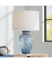 360 Lighting Electra 27 3/4" Tall Modern 3-Way Table Lamp Finish Art Glass Single Shade Living Room Bedroom Bedside House