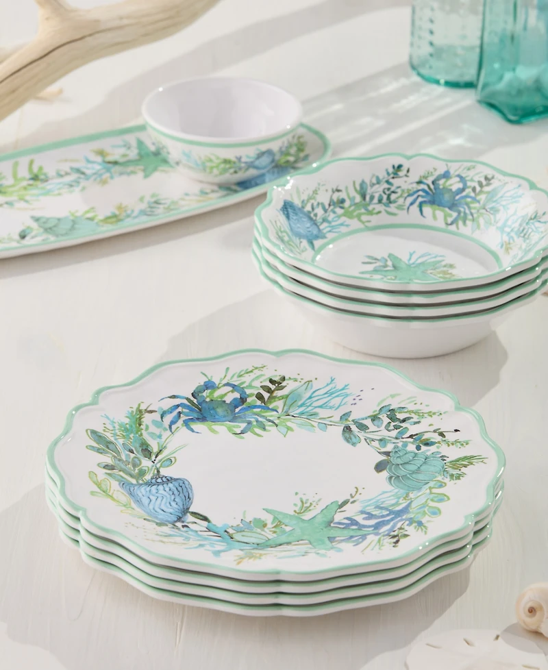 Certified International Sea Glass Dinner Plate, Set of 4