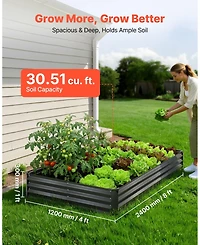 Gouun 2 Pack Galvanized Raised Garden Beds, Metal Planter Boxes, Alu-Zinc Coating