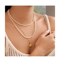 Mantra I Am Abundant Pearl Chain sterling silver