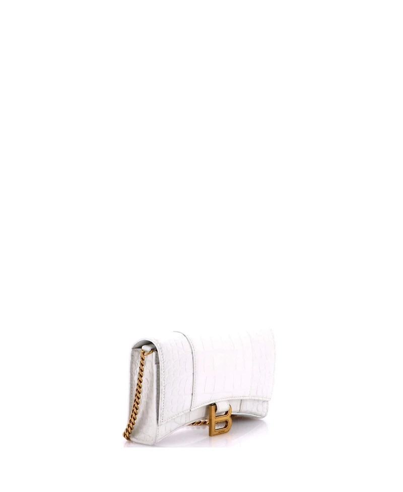 Pre-Owned Balenciaga Hourglass Chain Wallet Embossed Leather