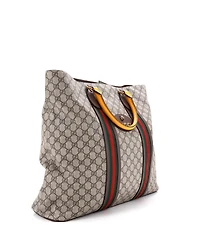 Pre-Owned Gucci Tall Neo Vintage Web Soft Tote Gg Coated Canvas