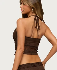 Edikted Women's Zoya Handkerchief Lace Halter Top