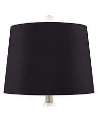 360 Lighting Jane Modern Table Lamps 25" High Set of 2 Ceramic with Faux Silk Drum Shade for Bedroom Living Room Home Bedside Nightstand Office