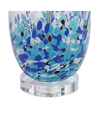 360 Lighting Marnie 27 3/4" Tall Curved Modern Coastal Table Lamps Set of 2 Art Glass Living Room Bedroom (Colors May Vary)