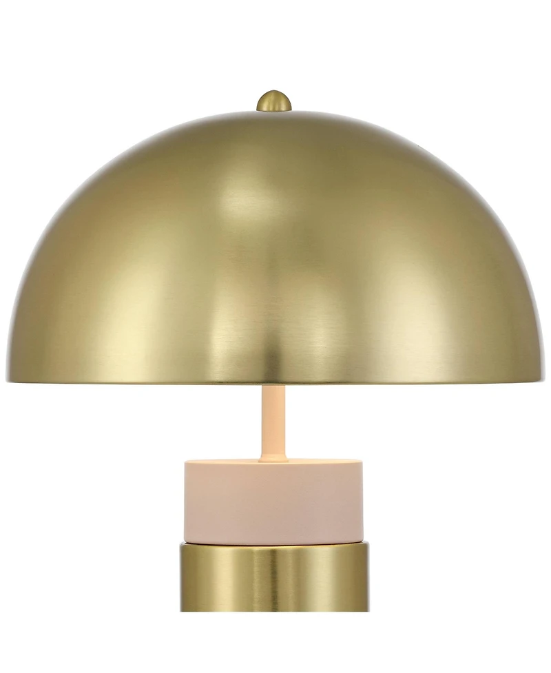 360 Lighting Delia High Antique Brass Mushroom Accent Table Lamp with Dimmer